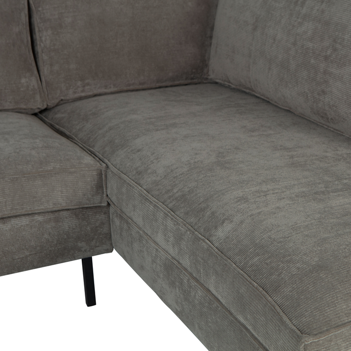 WOOOD Arwin Hoekbank Rechts - Ribstof - Olijfgroen