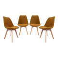 sweeek - Corduroy Scandinavische stoelen met beukenhouten poten (set