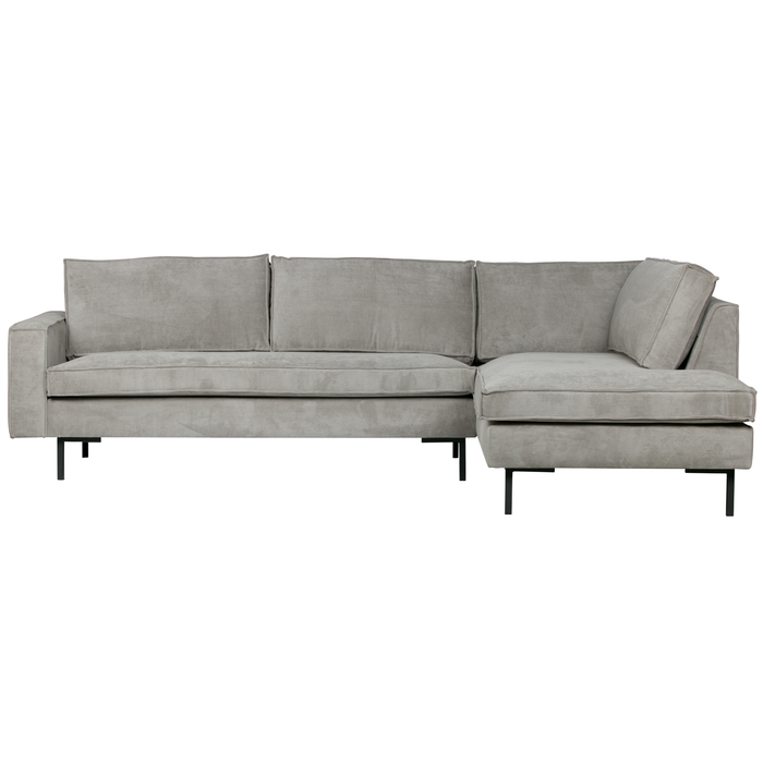 WOOOD Arwin Hoekbank Rechts - Ribstof - Vergrijsd Groen