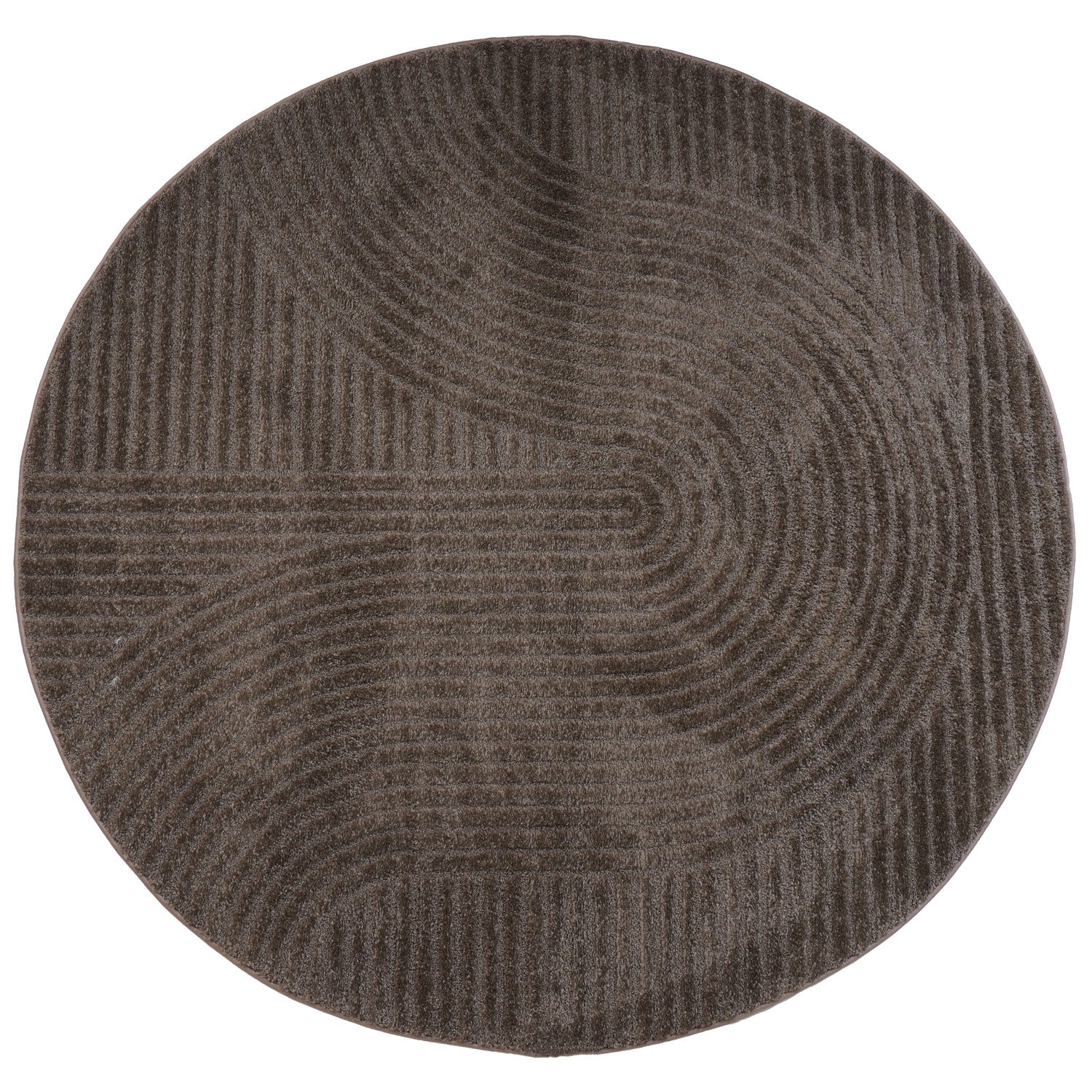 Veer Carpets - Vloerkleed Ella Brown Rond ø240 cm