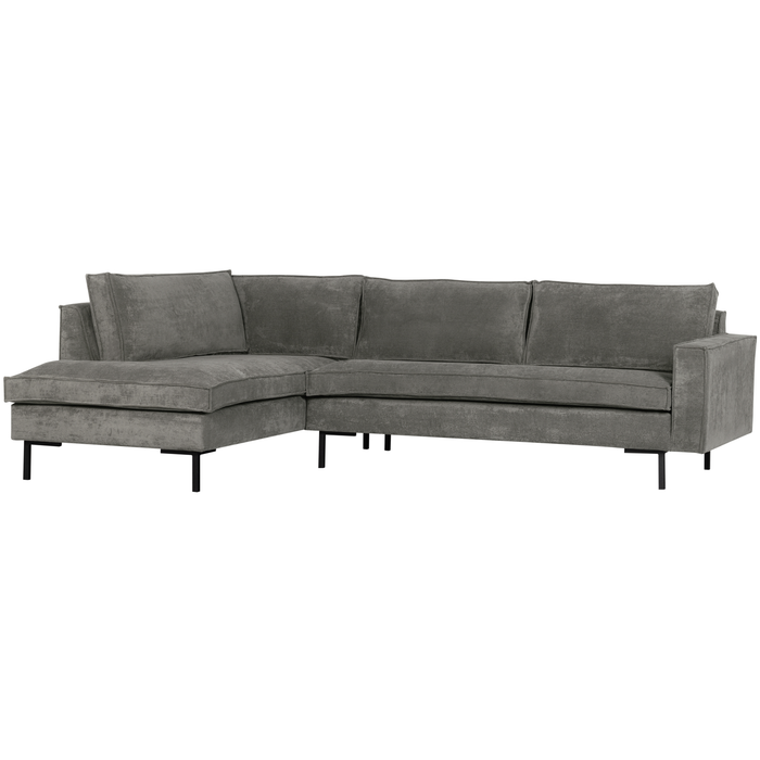 WOOOD Arwin Hoekbank Links - Ribstof - Olijfgroen