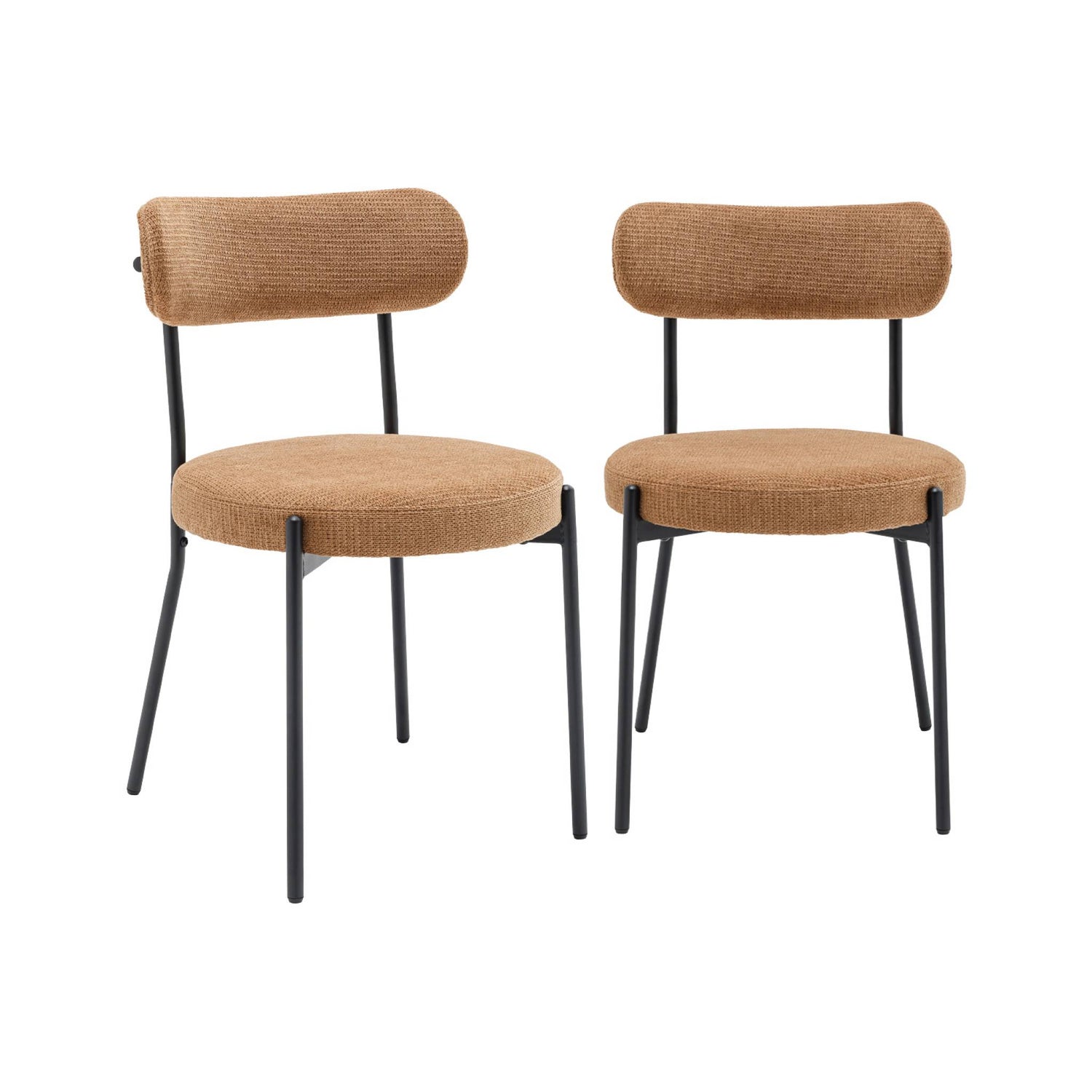 sweeek - Metaal en chenille stof stoel (set van 2)