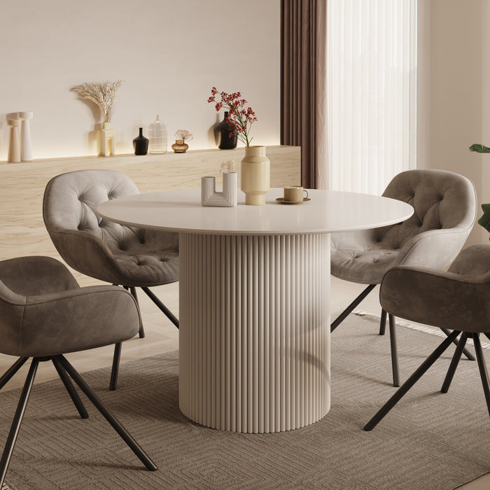 Meubella - Modena - Eetkamertafel - Wit - 120x120x76 cm