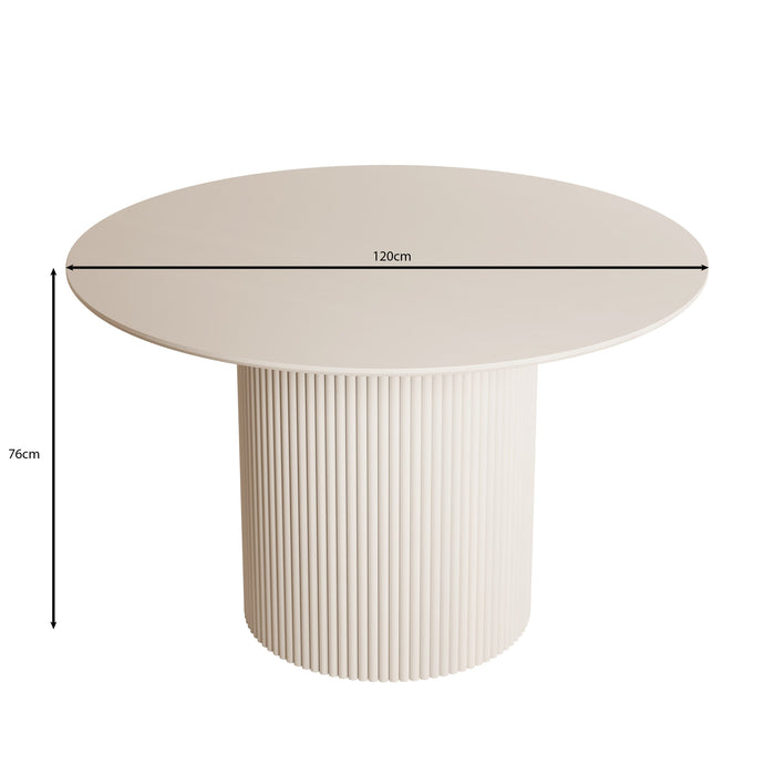 Meubella - Modena - Eetkamertafel - Wit - 120x120x76 cm