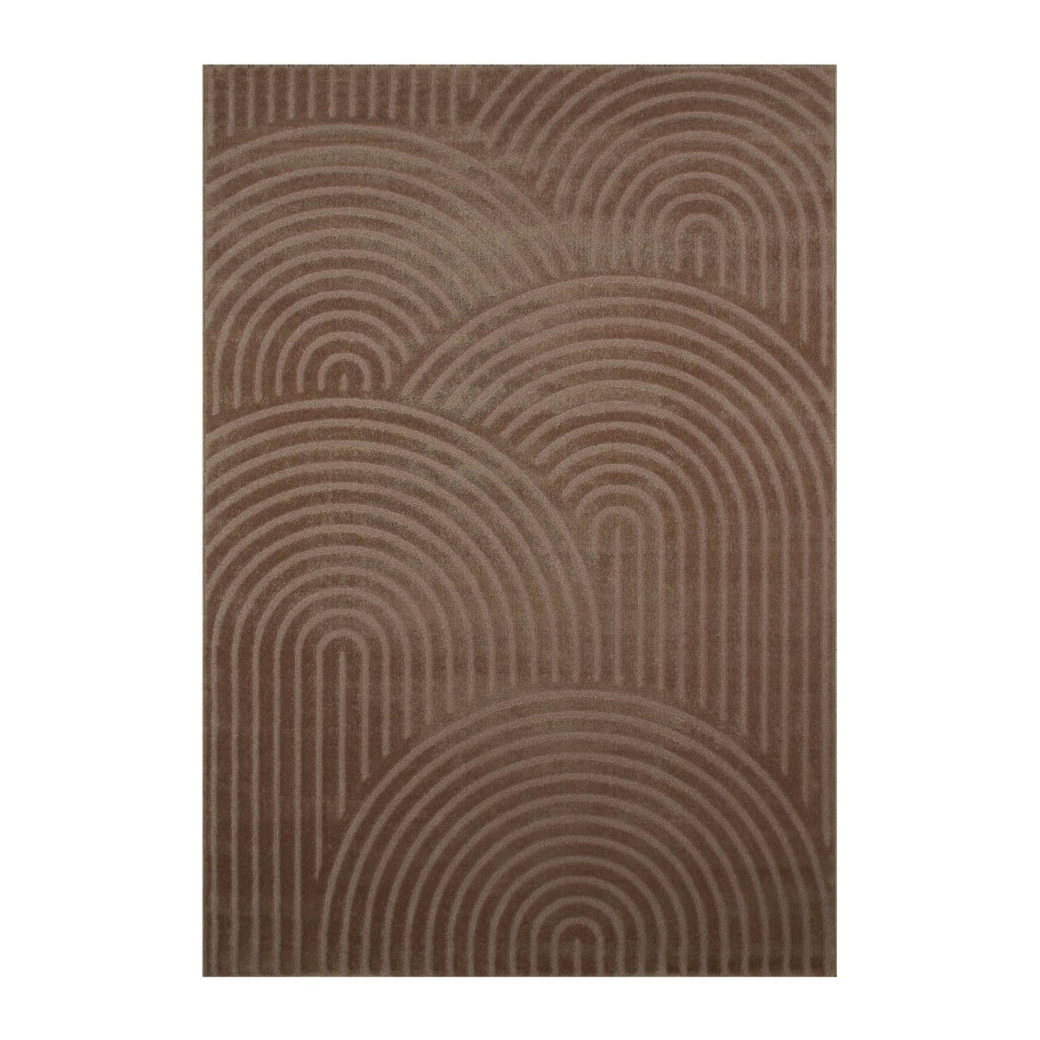 sweeek - Mokkakleurig tapijt met boogmotief voor binnen