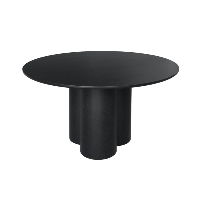 sweeek - Ronde eettafel van rubberhout en eikenfineer voor 4 personen