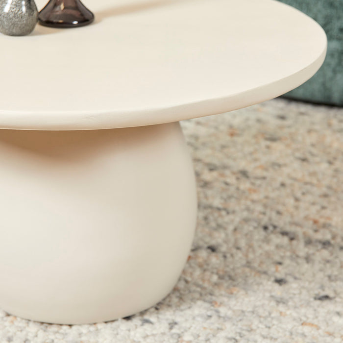 StarFurn - Salontafel Rond Wit Hout - 70x70x38cm - Mosi