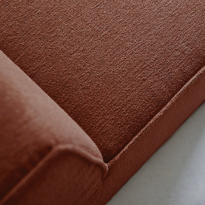 Tikamoon - Dario modulaire 2-zitsbank van mahoniebruine stof