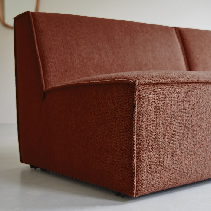 Tikamoon - Dario modulaire 2-zitsbank van mahoniebruine stof