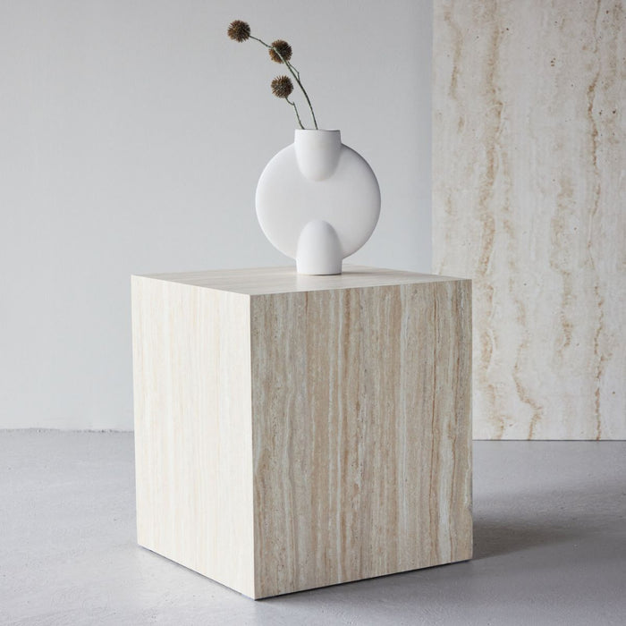 Fjôrd - Salontafel Vierkant - Travertinlook - 40cm - York