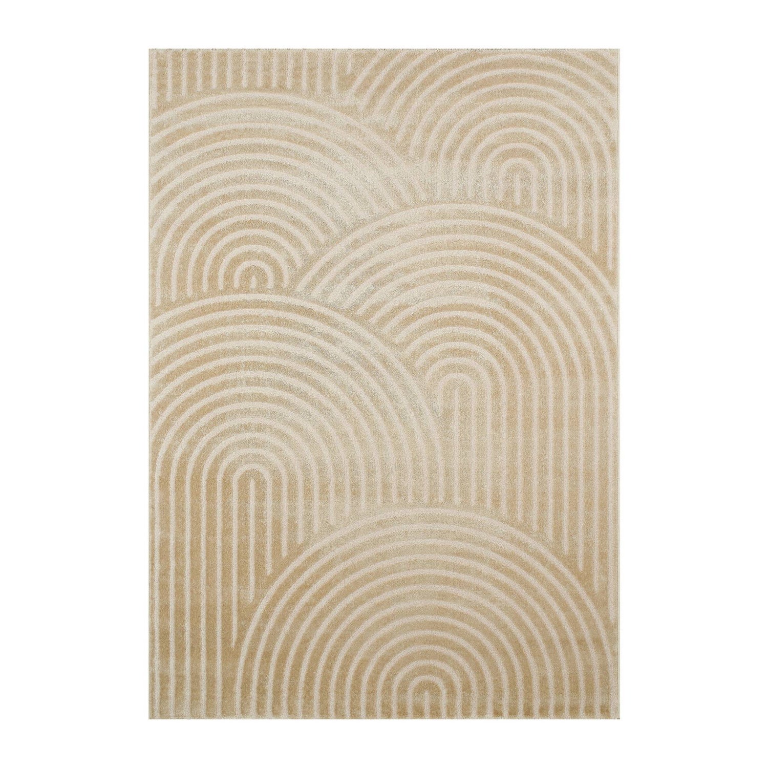 sweeek - Beigekleurig tapijt met boogmotief voor binnen