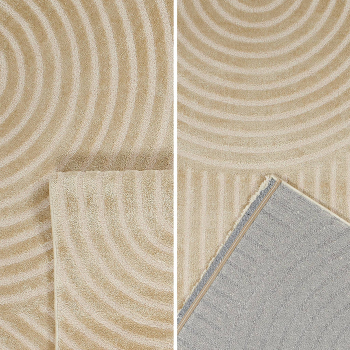 sweeek - Beigekleurig tapijt met boogmotief voor binnen