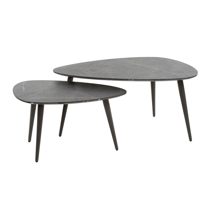 Giga Meubel - Salontafel Keramieklook - Set van 2 - Pear