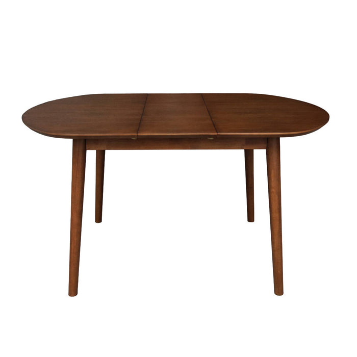 sweeek - Ovale eettafel verlengbaar rubberhout en eiken fineer 4-6