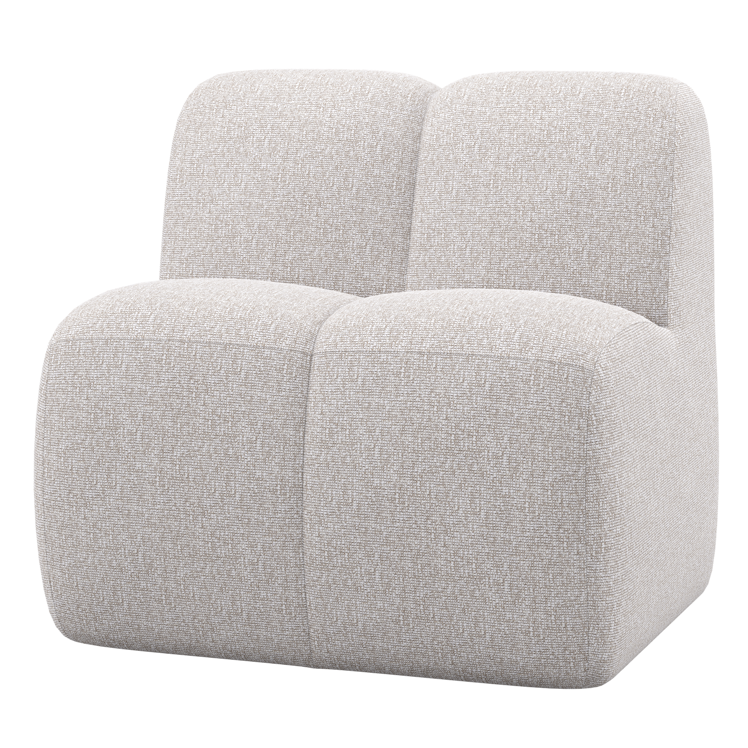 WOOOD Mojo Eetbankje 84 cm Met Rugleuning - Bouclé - Ecru Melange