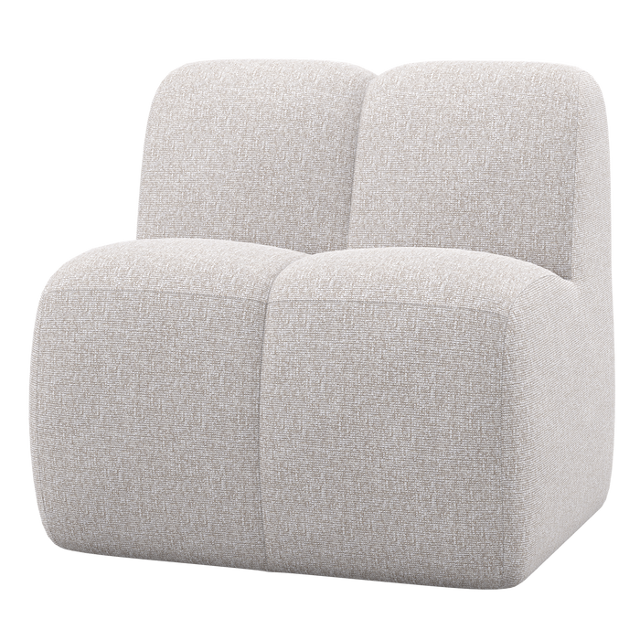 WOOOD Mojo Eetbankje 84 cm Met Rugleuning - Bouclé - Ecru Melange