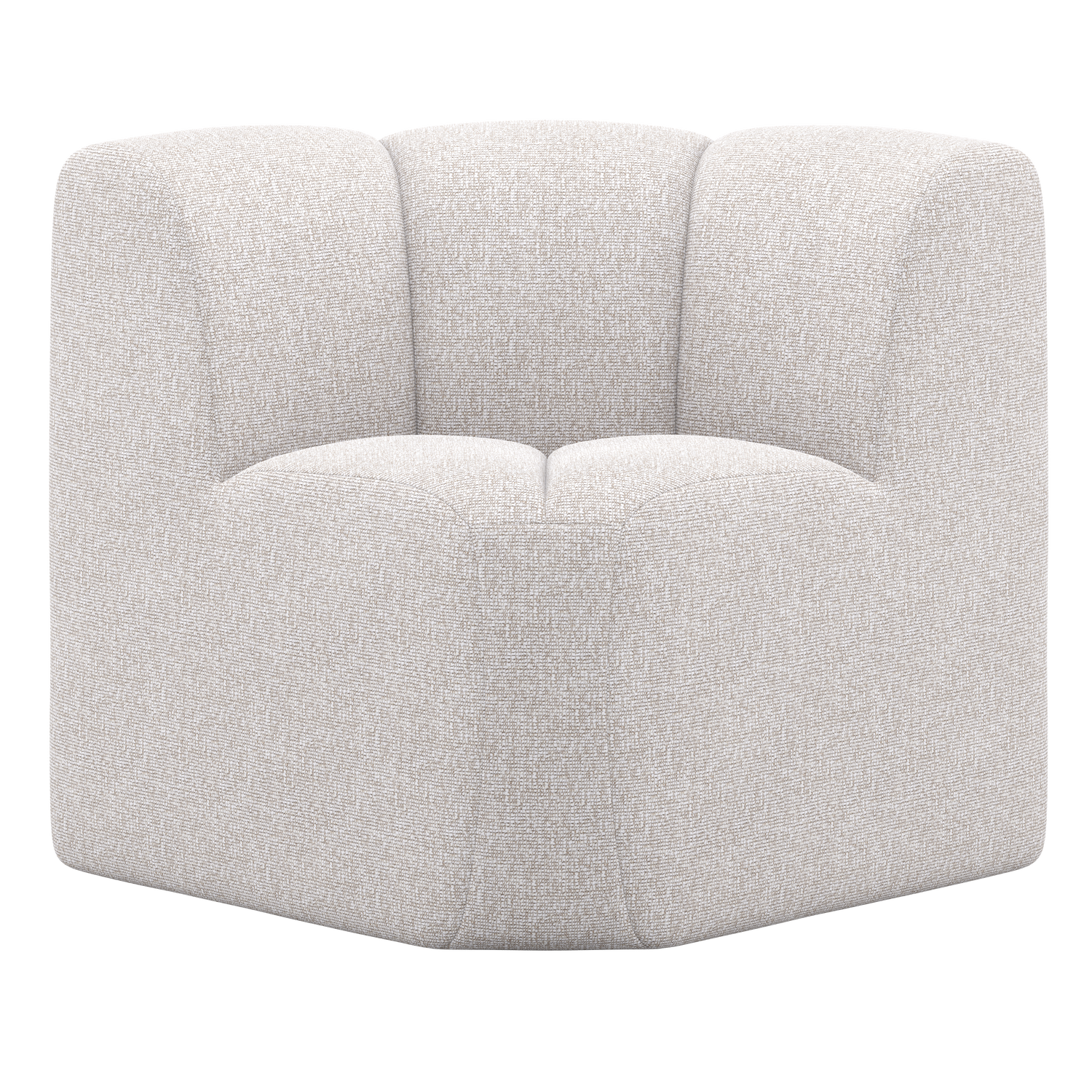 WOOOD Mojo Eetbankje Hoek Met Rugleuning - Bouclé - Ecru Melange