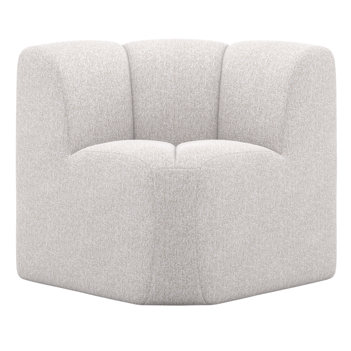 WOOOD Mojo Eetbankje Hoek Met Rugleuning - Bouclé - Ecru Melange