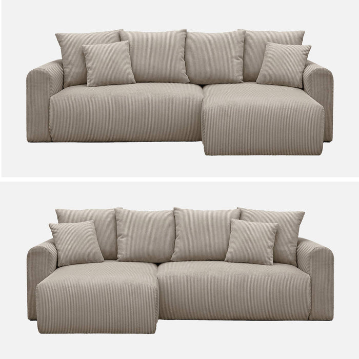 sweeek - 3-zits hoekslaapbank met omwisselbare hoek en opbergruimte in