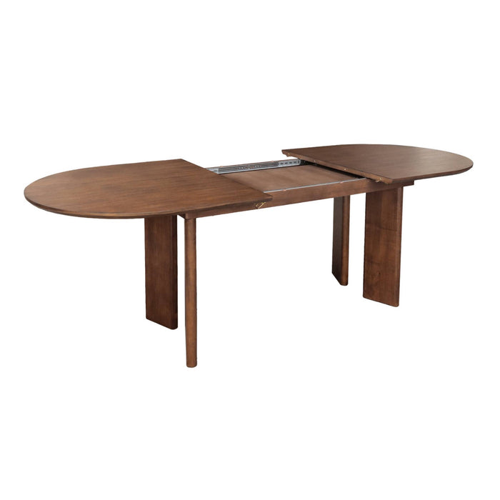 sweeek - Ovale uitschuifbare eettafel rubberhout en eikenfineer 6-8