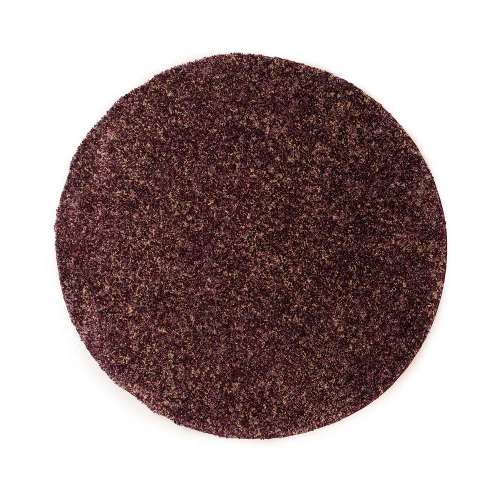 Tapeso Rond hoogpolig vloerkleed - Blend paars|grijs - 120 cm