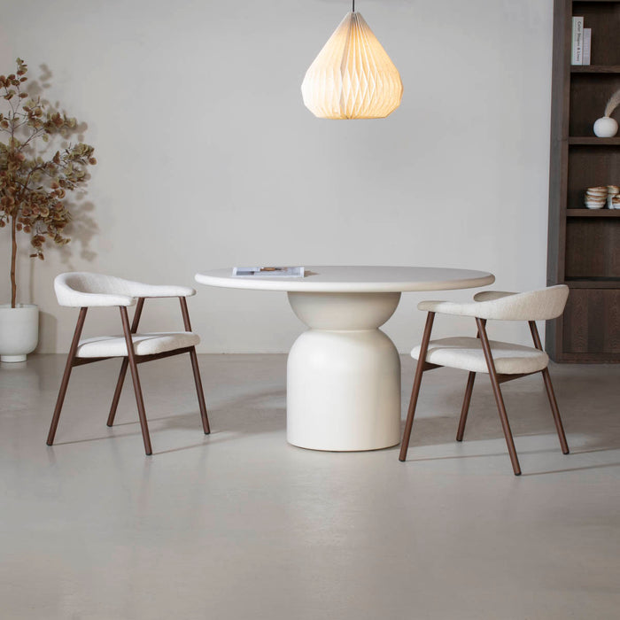 DÉJA Living - Eettafel Rond - Beige Eco Composiet - 130cm - Djurö