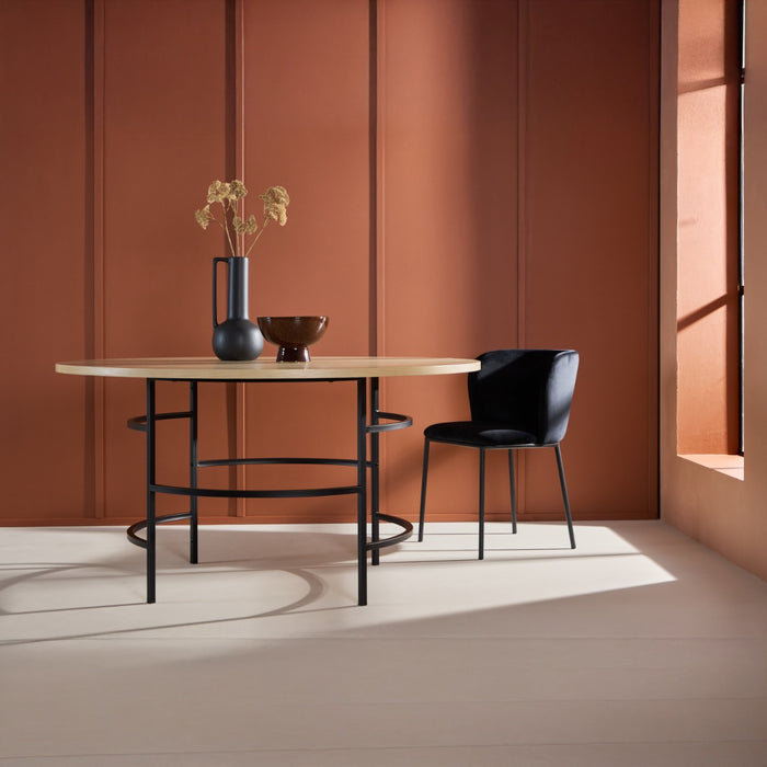 Fjôrd - Eettafel Rond - Naturel|Zwart - 140cm - Copenhagen