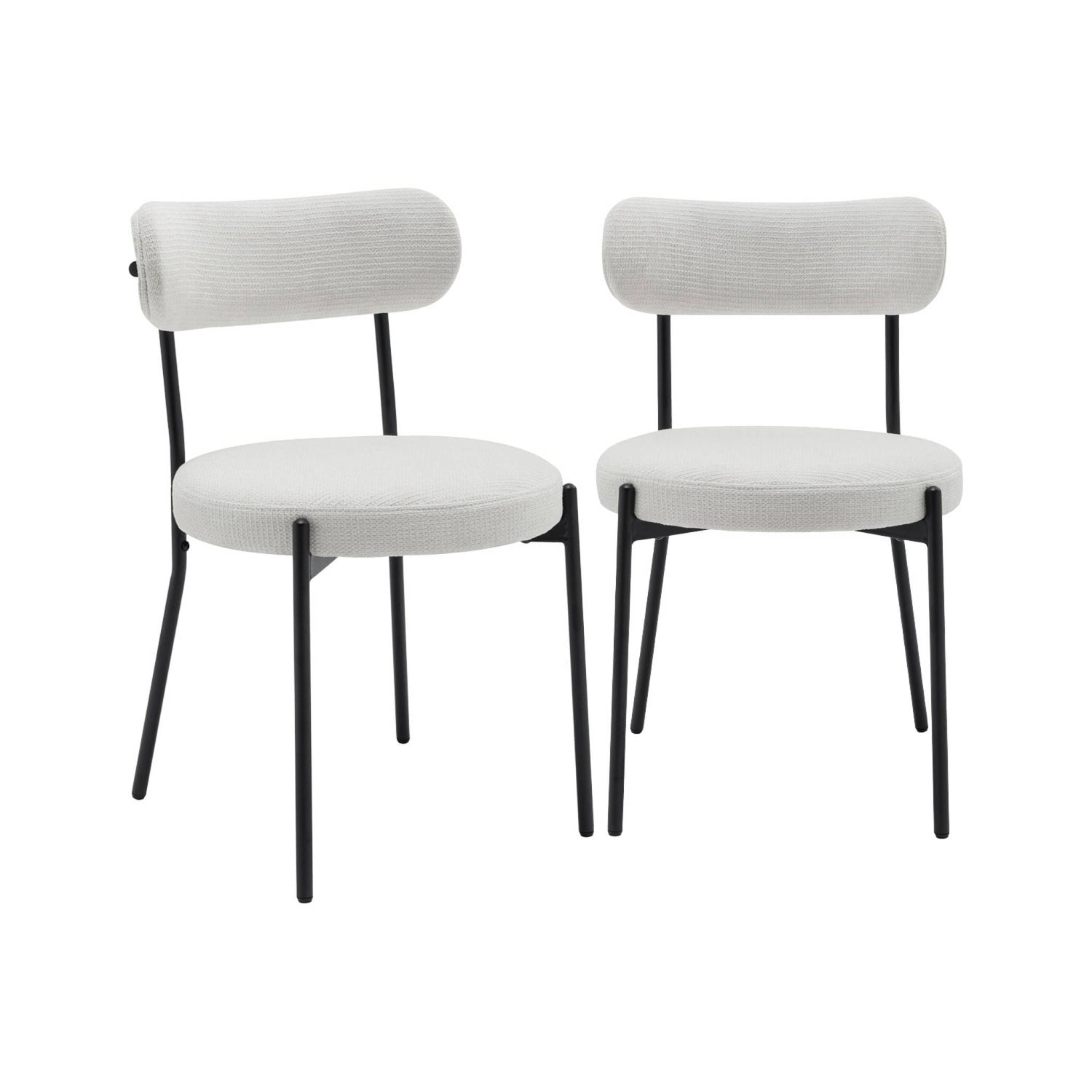 sweeek - Metaal en chenille stof stoel (set van 2)