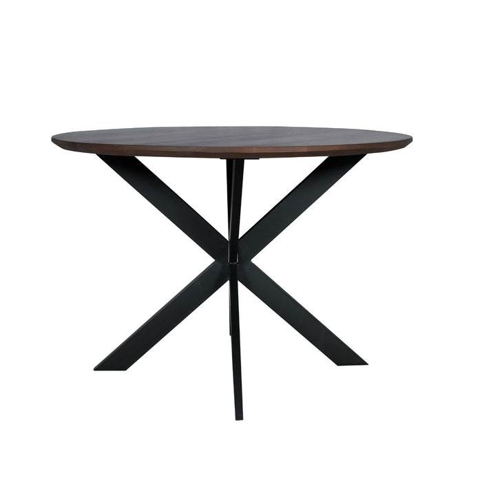 StarFurn - Eettafel Rond Walnoot|Zwart - 150x150x76cm - Madison