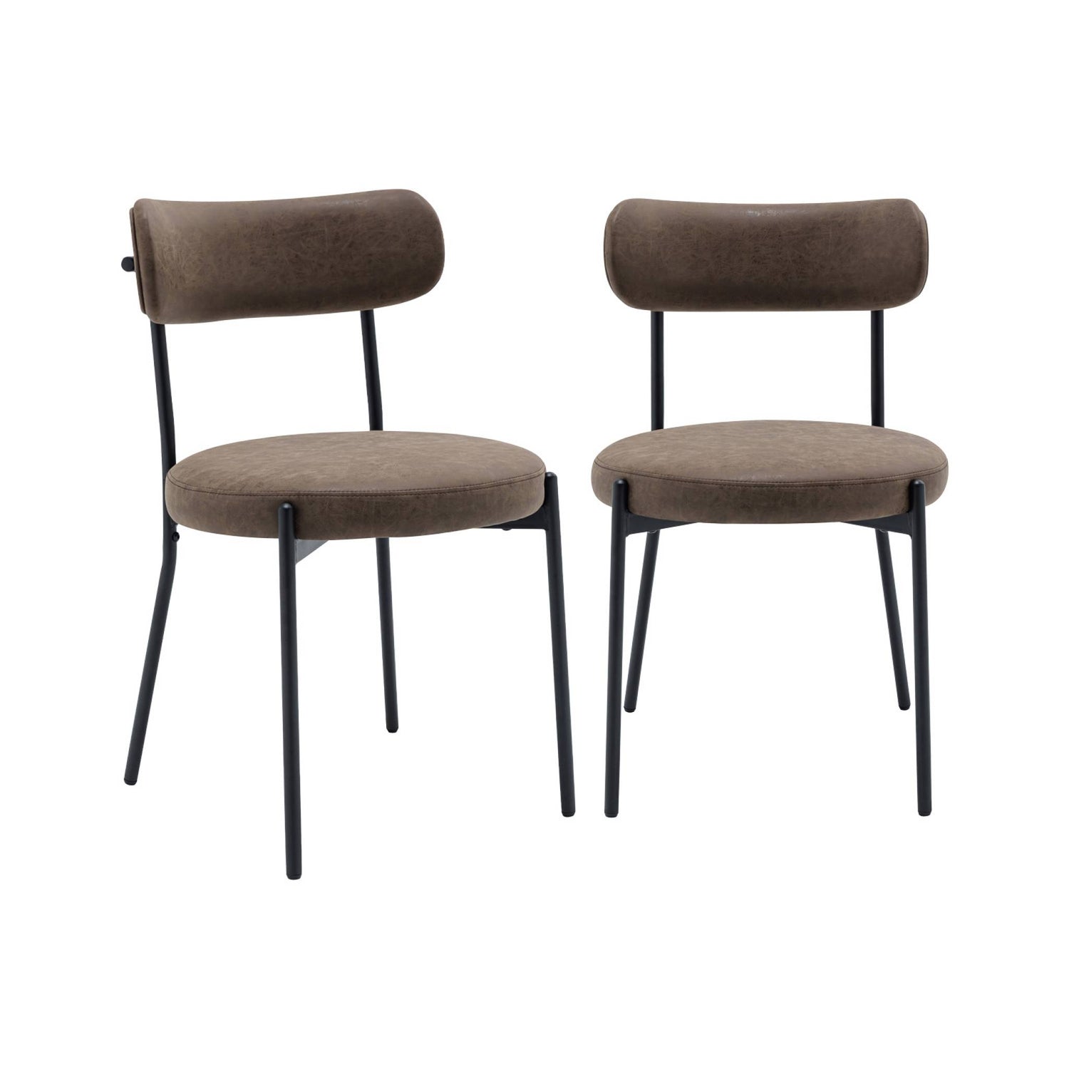 sweeek - Metaal en kunstleer stoel (set van 2)