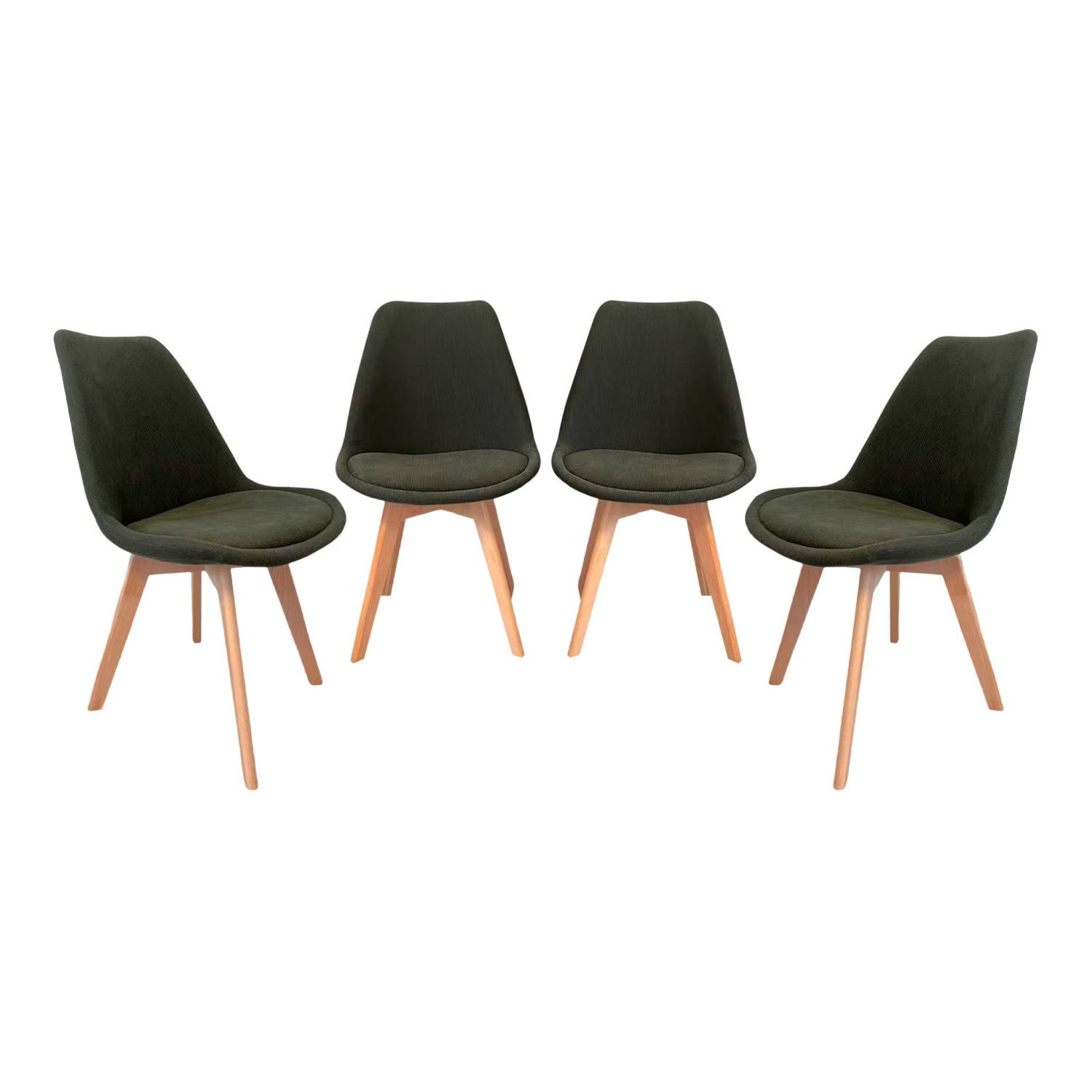sweeek - Corduroy Scandinavische stoelen met beukenhouten poten (set
