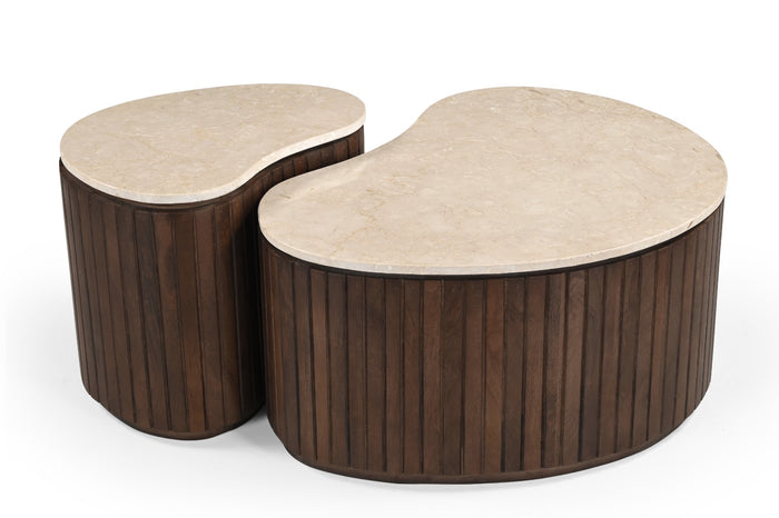 Brix - Salontafel  Sorai Bottecino Set van 2 - 38x50x40cm