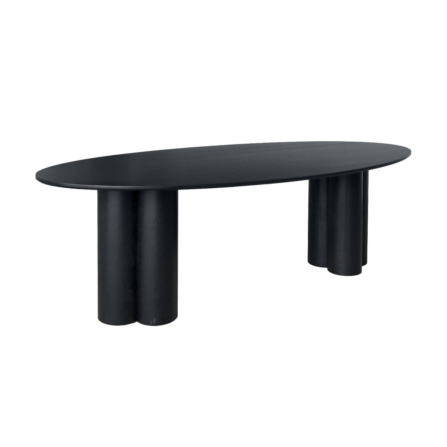 sweeek - Ovale eettafel van rubberhout en eikenfineer voor 8 personen