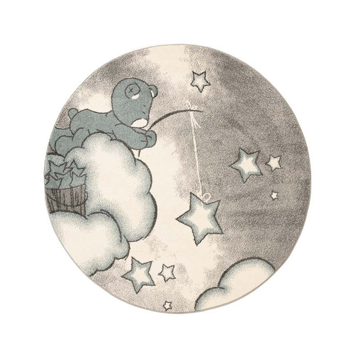 Tapeso Kindervloerkleed rond - Beer blauw - 160 cm