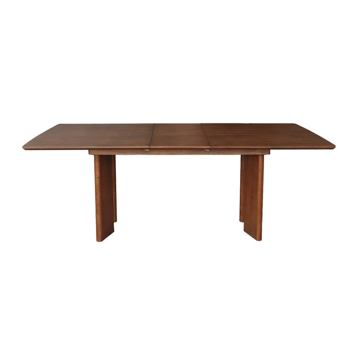 sweeek - Uitschuifbare rechthoekige eettafel rubberhout en eikenfineer