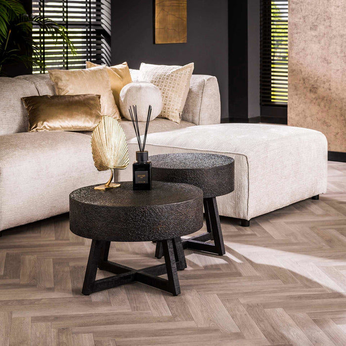 Giga Meubel - Salontafel Zwart|Brons - Ø50x47cm - Bulky Ferro