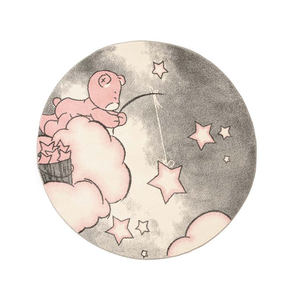 Tapeso Kindervloerkleed rond - Beer roze - 160 cm
