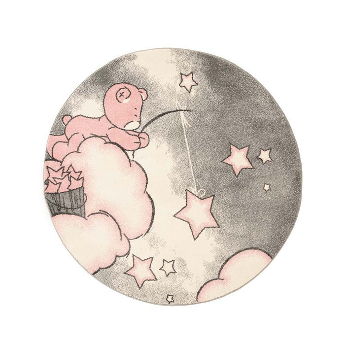 Tapeso Kindervloerkleed rond - Beer roze - 160 cm