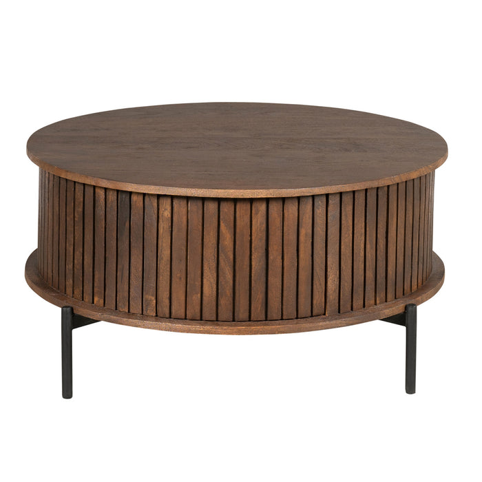 StarFurn - Salontafel Rond Bruin Hout - 80x80x40cm - Madison