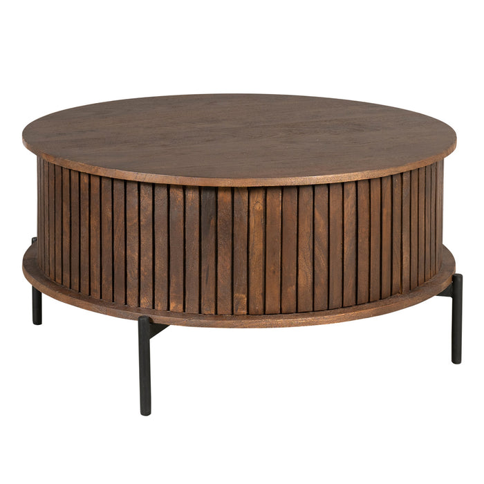 StarFurn - Salontafel Rond Bruin Hout - 80x80x40cm - Madison