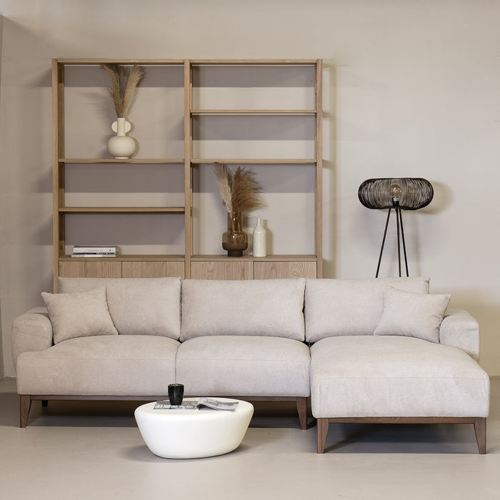 Giga Meubel - Chaise Longue Bank Taupe Stof - 3-zits Rechts - Bordeaux