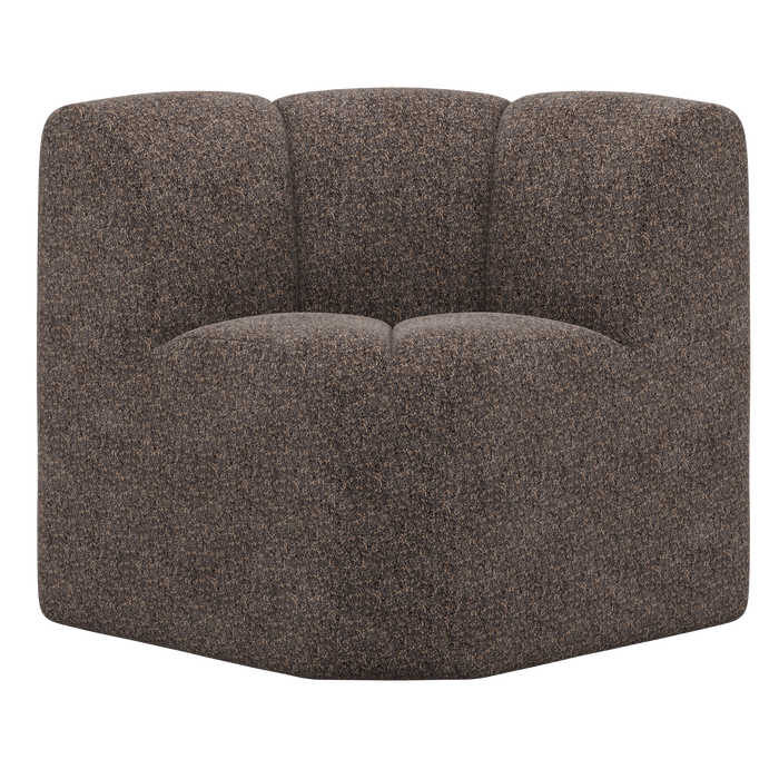 WOOOD Mojo Eetbankje Hoek Met Rugleuning - Wollig - Bruin - 83x83x83