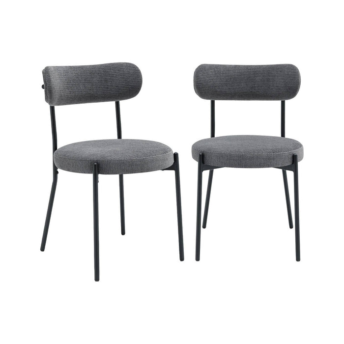 sweeek - Metaal en chenille stof stoel (set van 2)