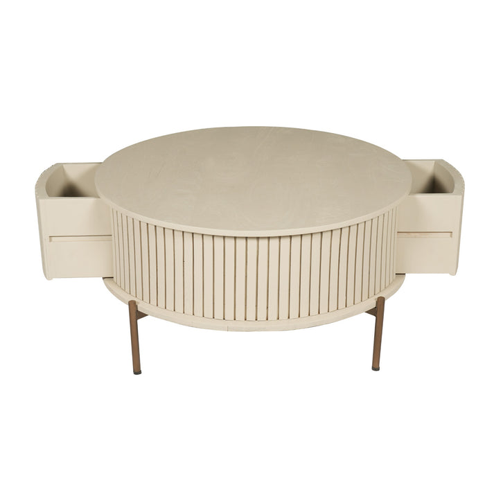 StarFurn - Salontafel Rond Zand Hout - 80x80x40cm - Madison