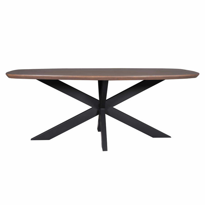 StarFurn - Eettafel Deens Ovaal Walnoot|Zwart - 280x100x76cm - Madison