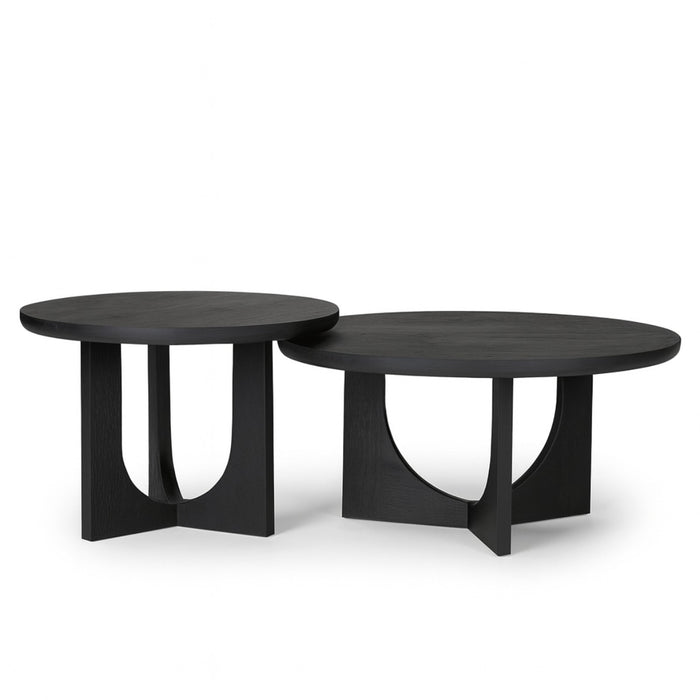 StarFurn - Salontafel Rond Zwart Hout - 80x80x40cm - Guus