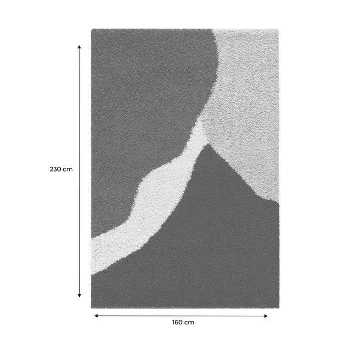 sweeek - Shaggy binnenkleed met geometrische patronen in ecru beige,