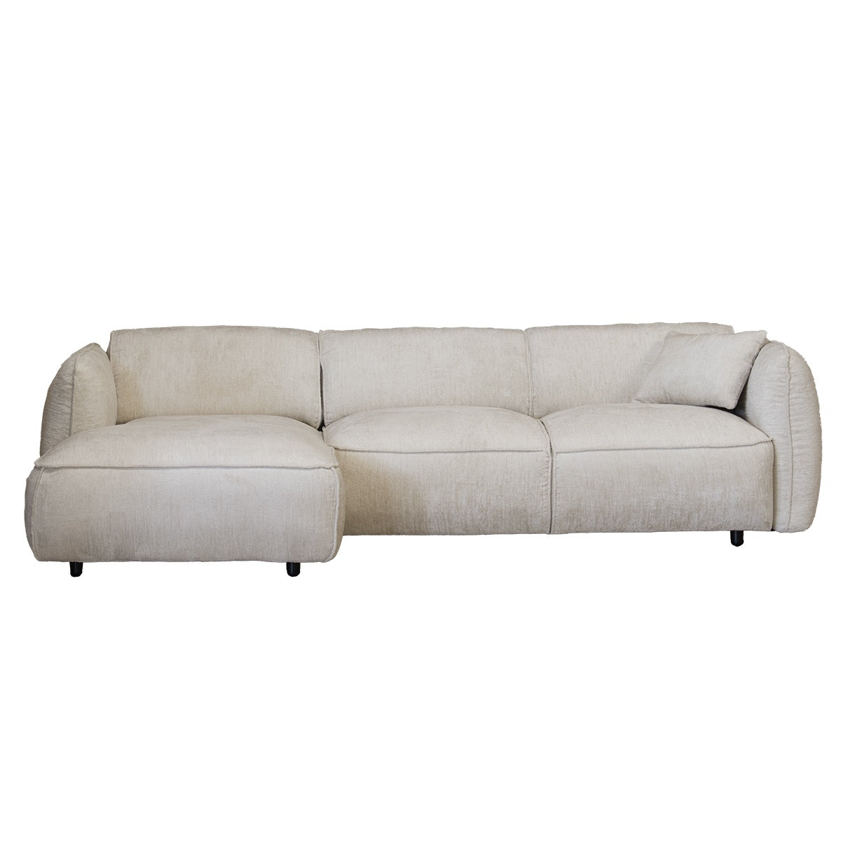 Giga Meubel - Chaise Longue Bank Beige Stof - 3-zits Links - Lyon