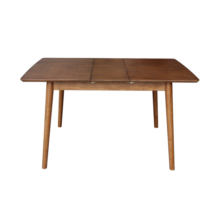 sweeek - Uitschuifbare rechthoekige eettafel rubberhout en eikenfineer