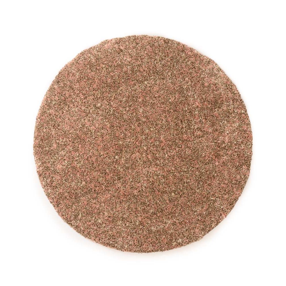 Tapeso Rond hoogpolig vloerkleed - Blend roze|beige - 200 cm